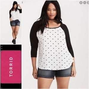 Torrid Heart Print Top Size 1X
